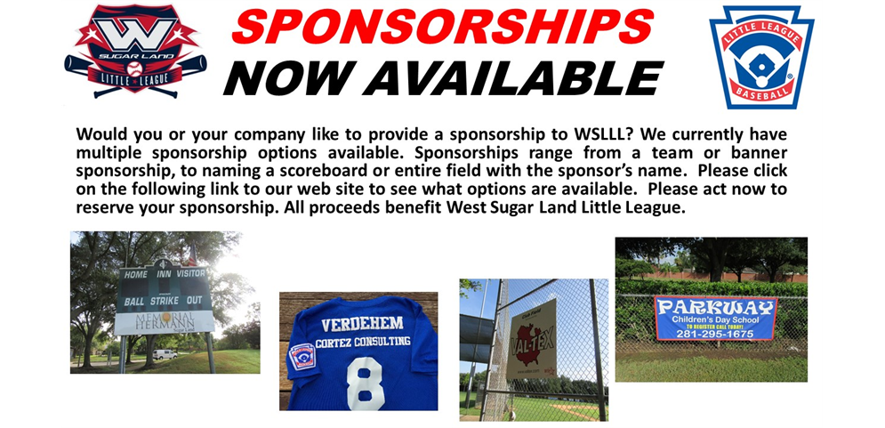Sponsorships Available!
