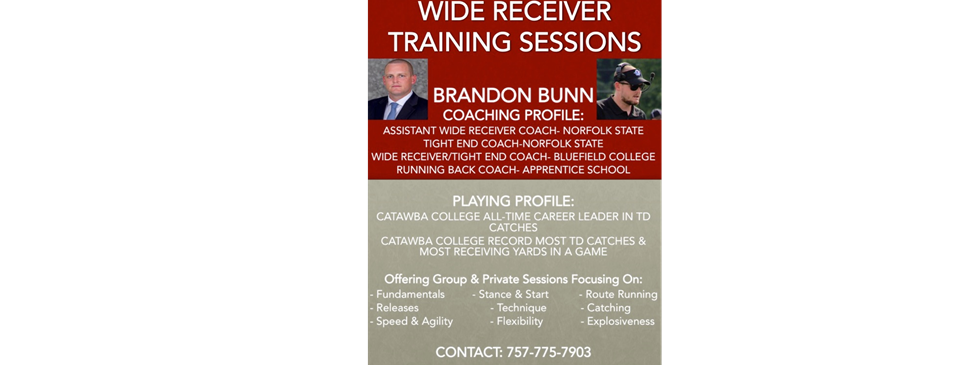 Wide Reciver Training with Coach Bunn