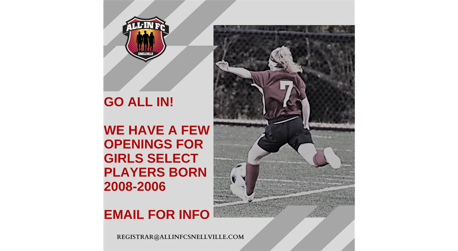 Girls Select Openings Available