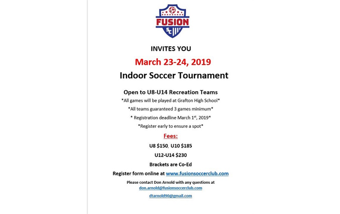 Grafton Indoor Soccer Tournament March 23-24th