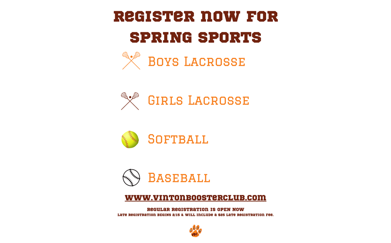 Register Now for Spring Sports