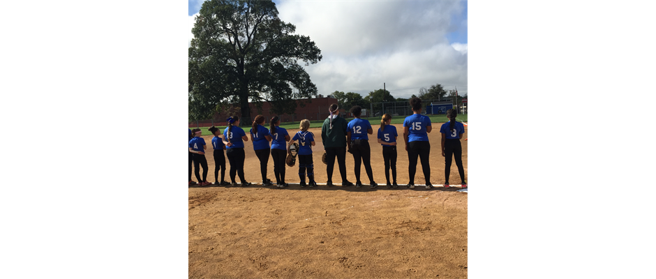 Lined up for the National Anthem 
