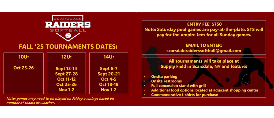 Fall 2025 Tournament Dates