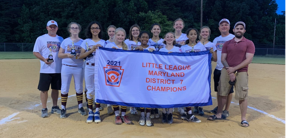 2021 MD7 10-12 Little League Softball District Champions