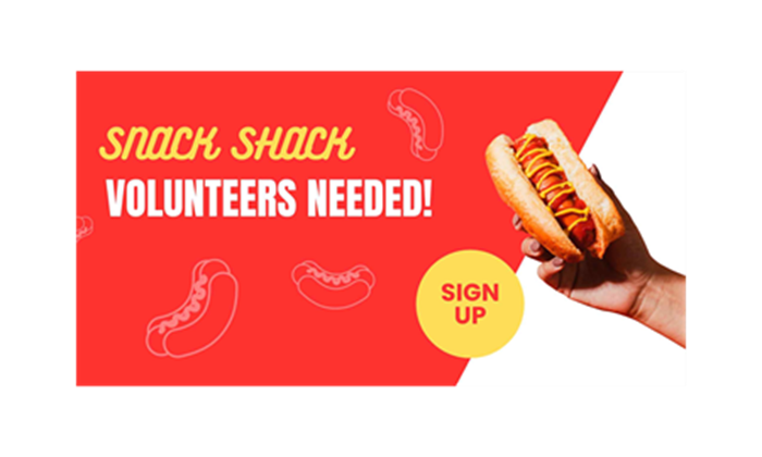 Volunteer to work at the Library Lane Snack Shack!