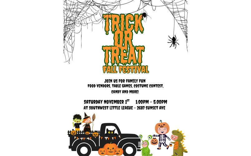 Trick or Treat Fall Festival Just around the corner!