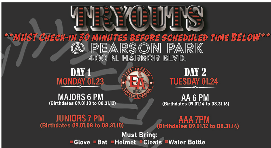 Updated 2023 Spring Tryouts Schedule