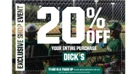Save 20% at Dicks Sporting Goods Easton March 6th Through 9th