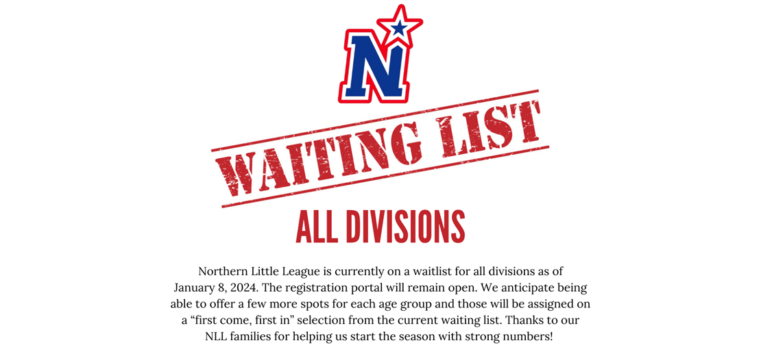 NLL Waiting List, Spring 2024 Season