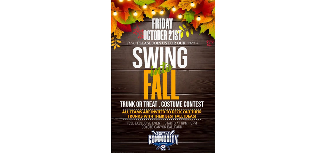 Swing Into Fall:  Trunk or Treat at the Ballpark