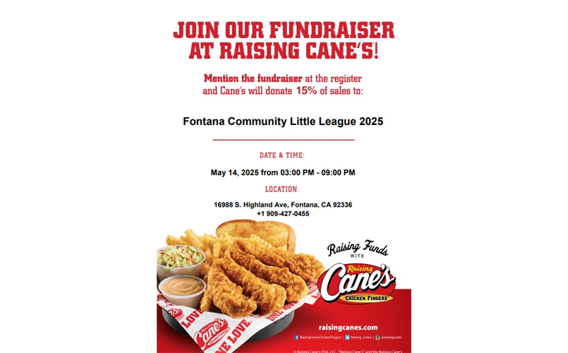 Raising Canes Fundraiser 5/14