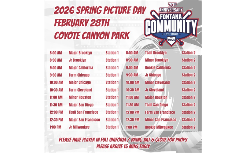 Picture Day Station Schedule 1 - 2