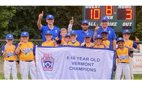 8/9/10 Little League Vermont State Champions - 2021