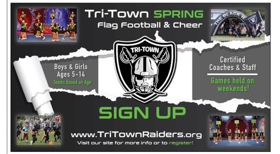 Spring Flag Football & Cheer Signups going on now