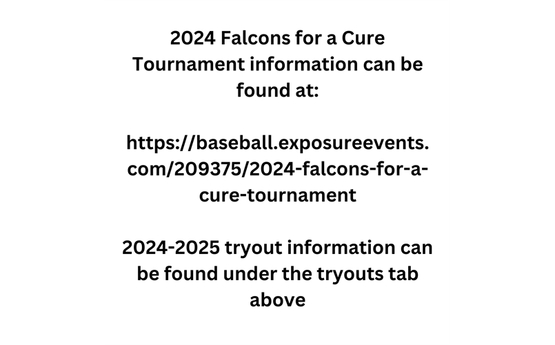 2024-2025 Try Out Info & Falcons for a Cure Tournament 