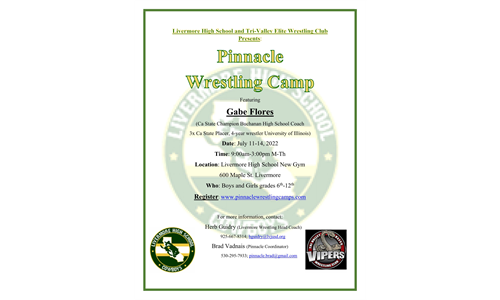 Pinnacle Wrestling Camp at LHS 7/11/22 - 7/14/22