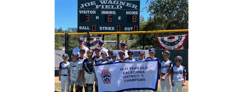 2022 District 3 11s All Stars Champions West Marin Little League