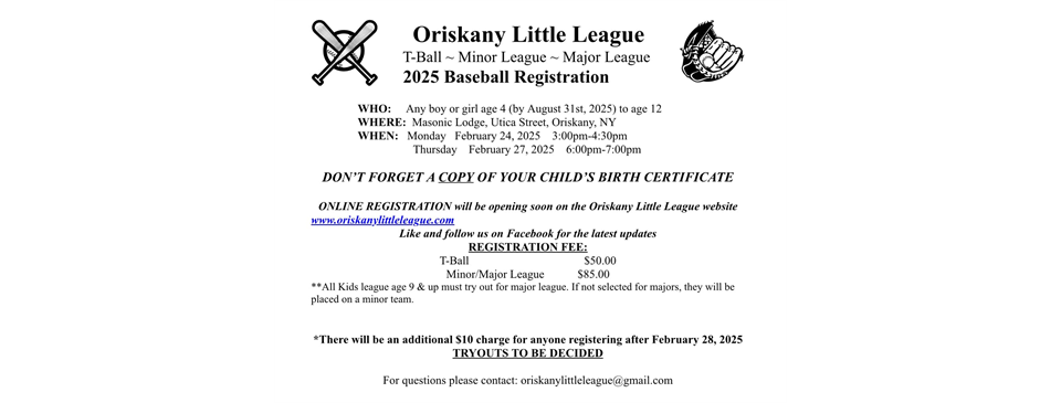 2025 League Registration