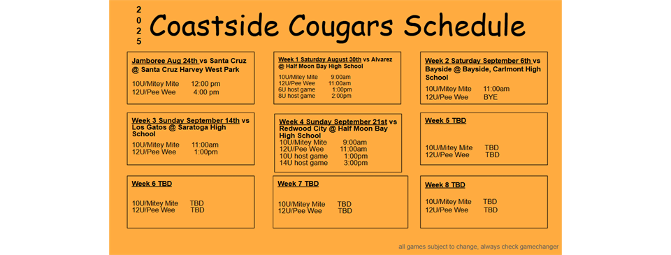 2025 Schedule