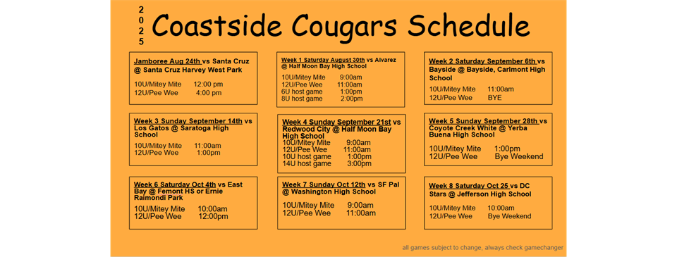2025 Schedule