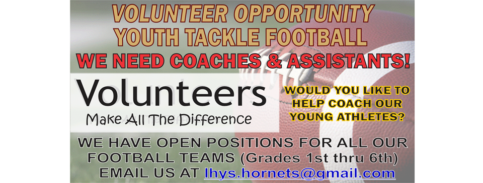 Volunteer Football Coaches Needed