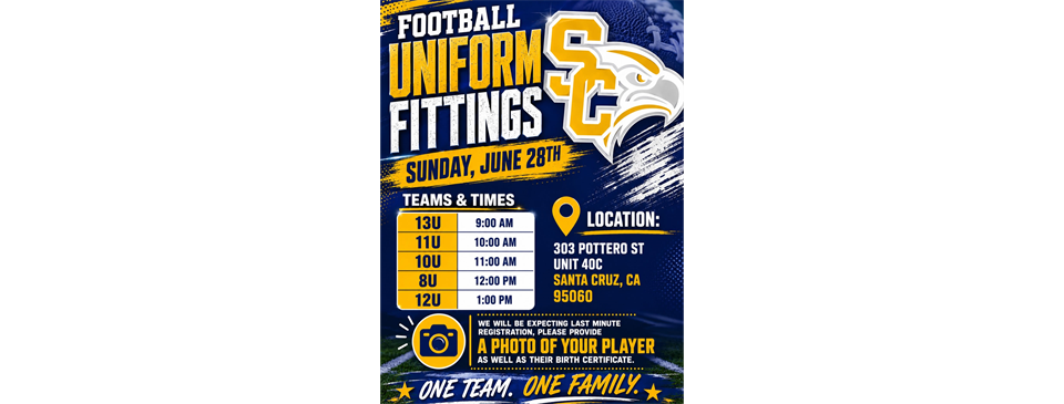 Uniform Fittings Sunday June 28th