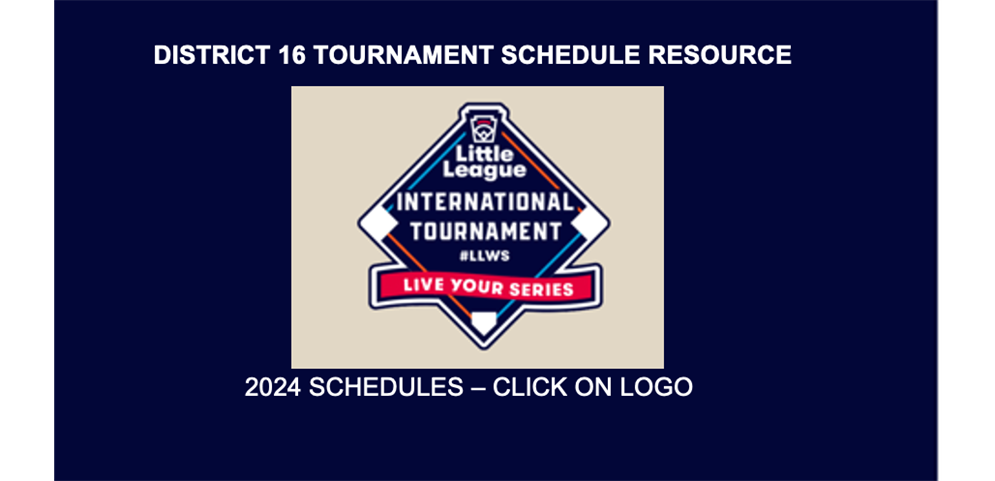 District 16 Tournament Schedules