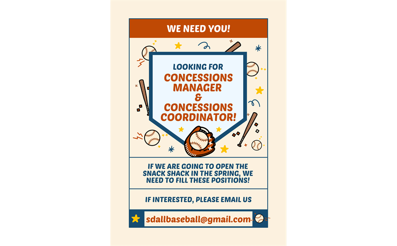 Snack Bar Help Needed