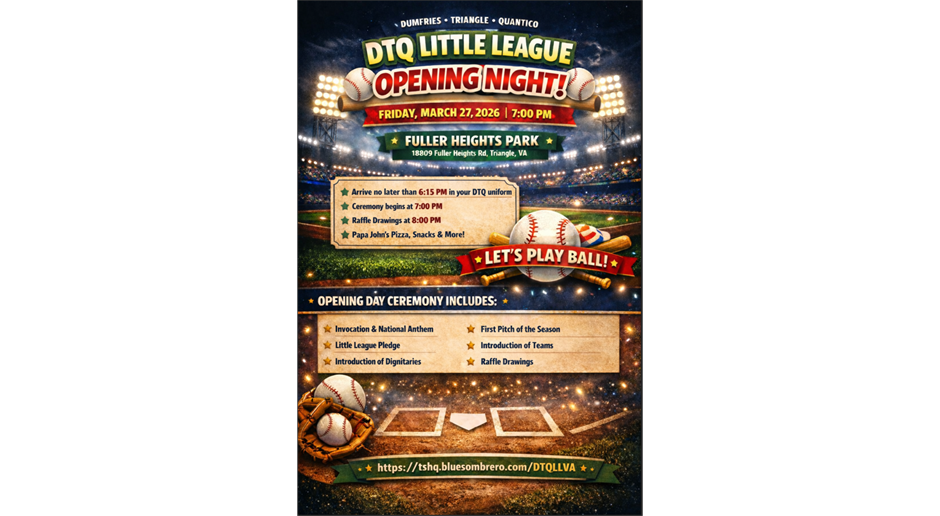 Save the Date, Opening Day Friday March 27, 2026 at 7PM!