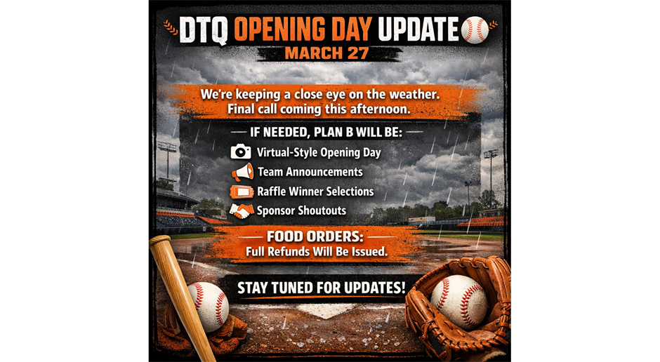 OPENING DAY UPDATE MARCH 27