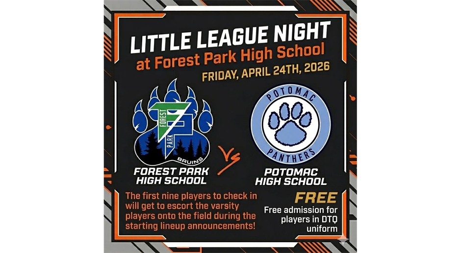 DTQ NIGHT AT FOREST PARK VARSITY BASEBALL GAME!