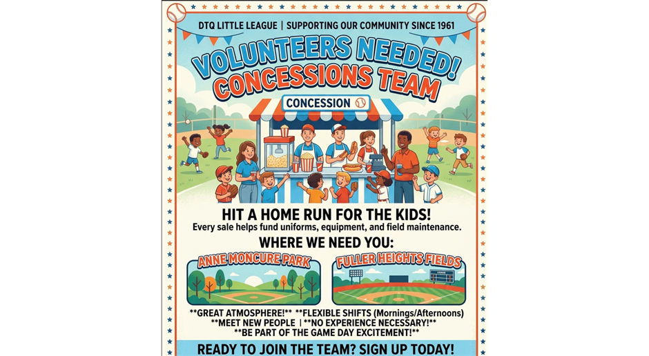 We Need Concessions Volunteers!