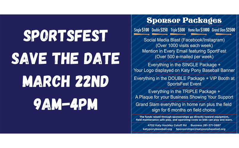 Sportsfest March 22nd