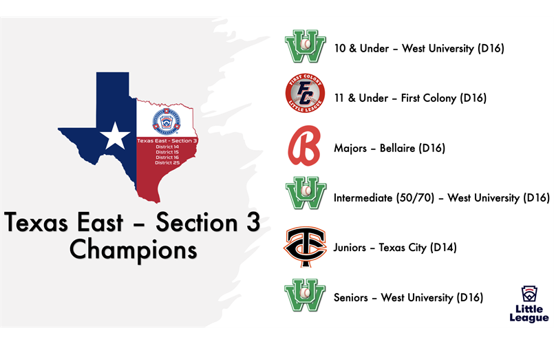 Texas East - Section 3 Champions