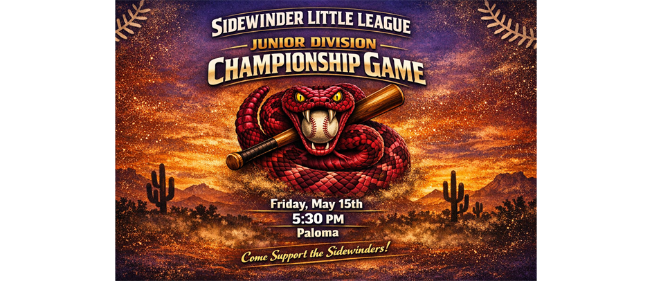 Juniors Championship @ Paloma 5/15 @ 5:30pm