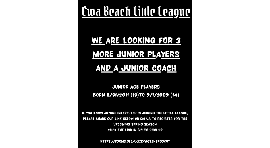 In Search of Junior Players for Spring Season 2024