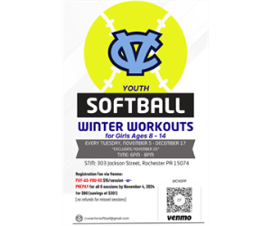 **Exciting news! Indoor Winter Workout-Youth Softball/Register Today!!