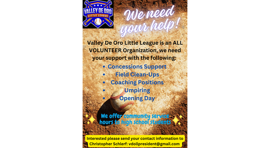 Volunteers Needed!!