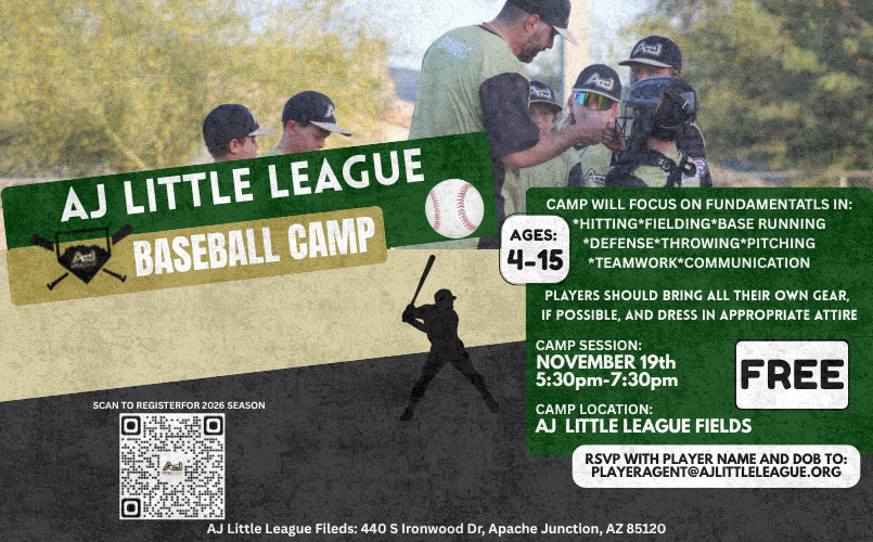 AJLL Baseball Camp November 19th