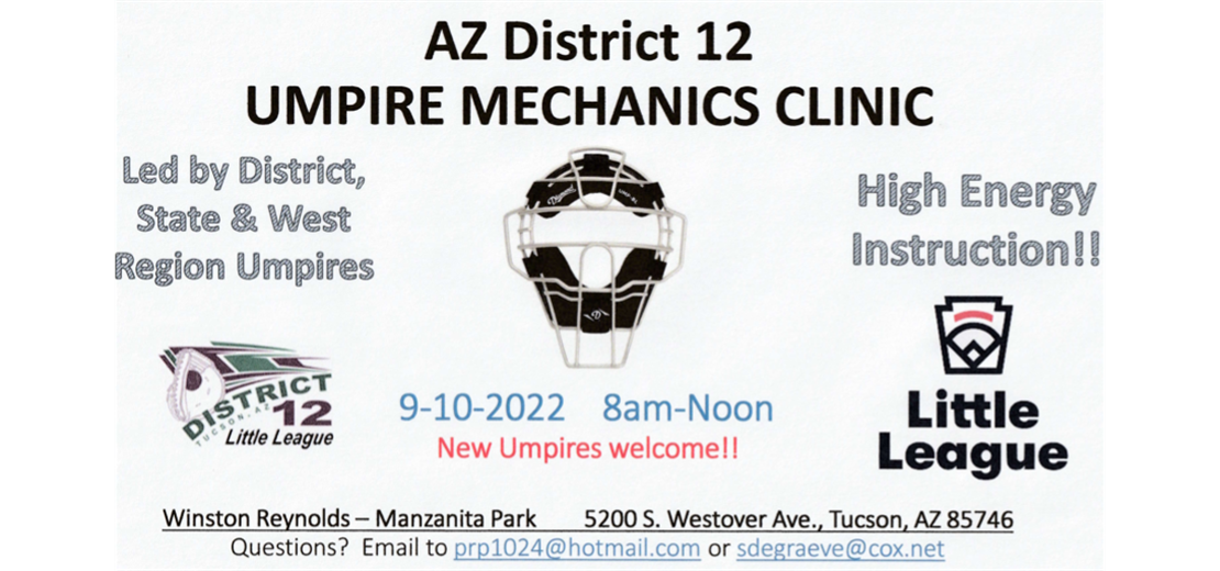 Fall 2022 Little League Umpire Clinic