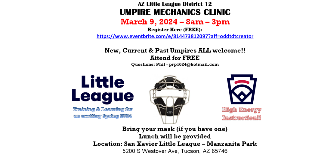 Spring 2024 Umpire Clinic (March 9)