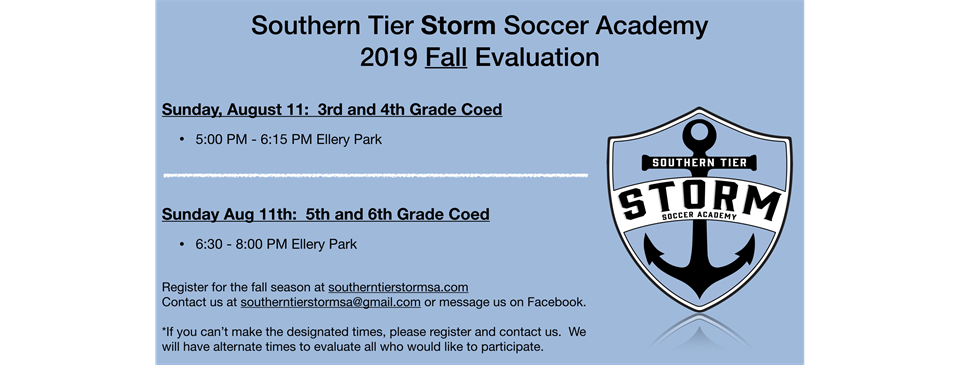 Fall Evaluations on August 11th!!