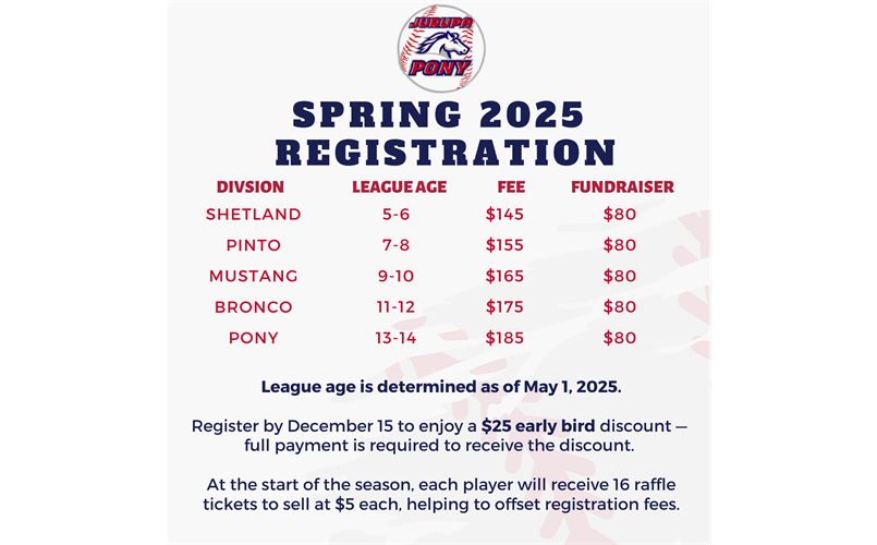 Spring Registration 2025 - Early Bird