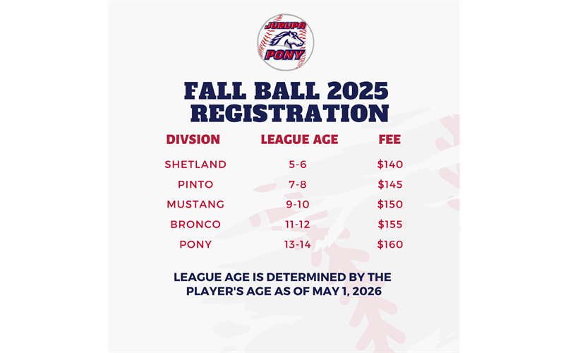 Fall Ball '25 Registration Now Open!