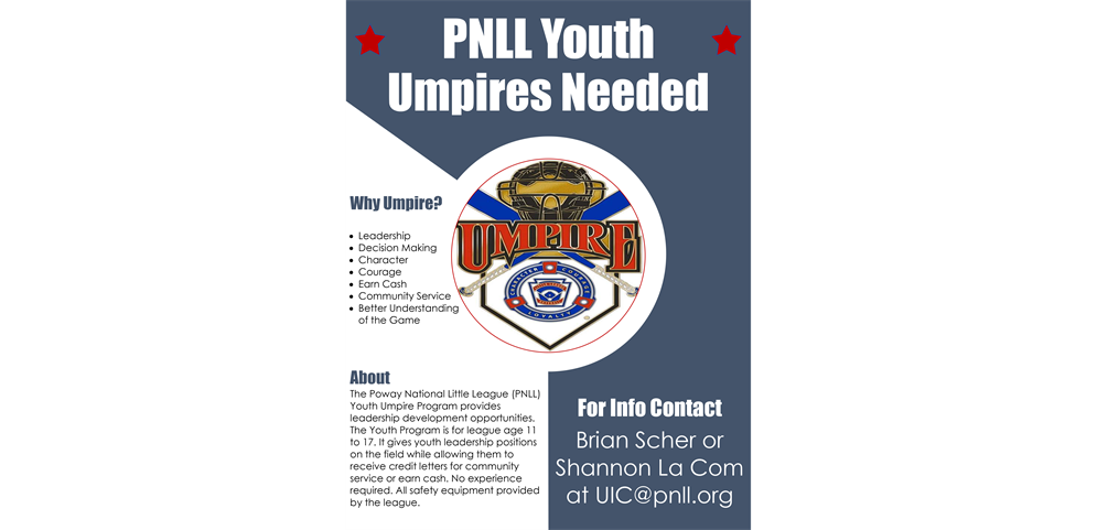 Youth Umpires Needed! 