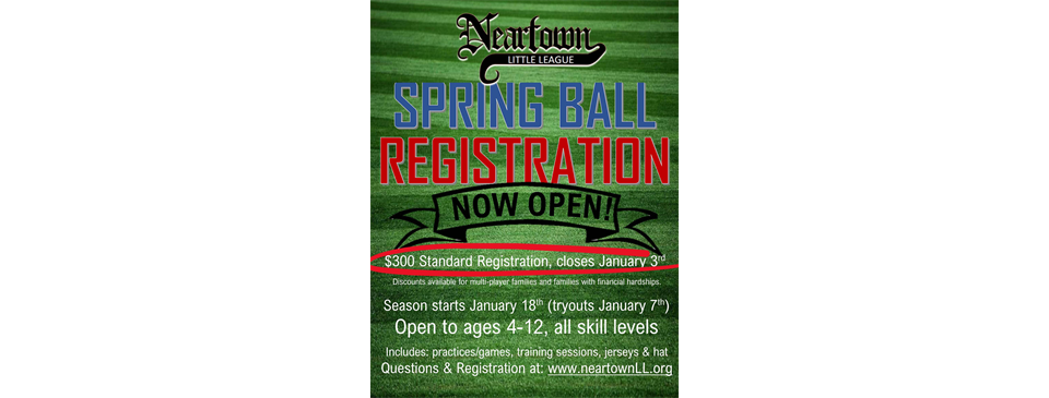 NLL Spring Season 2023--Registration Now Open!