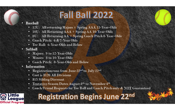 Fall Ball Announced!