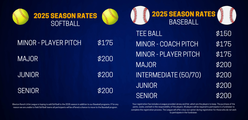 2025 Season Rates