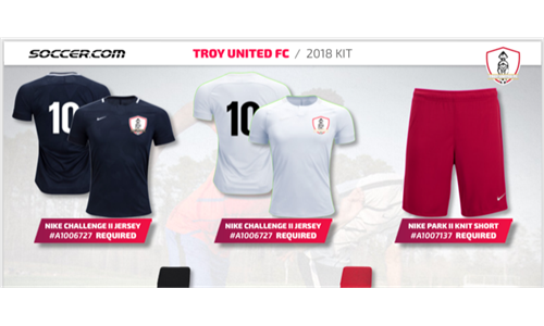 2018/19 Troy United Soccer Kits