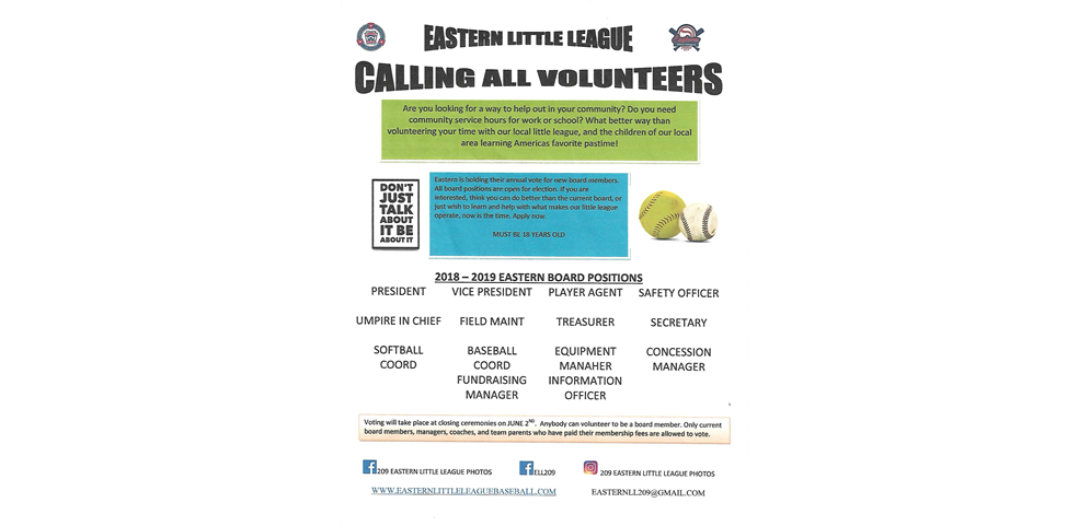 CALLING ALL VOLUNTEERS